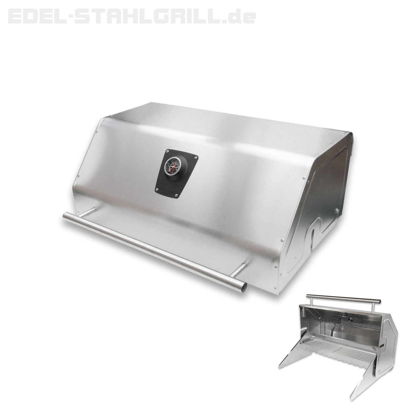 Edelstahl Grillhaube für Edelstahlgrill Holzkohlegrill Edelstar L