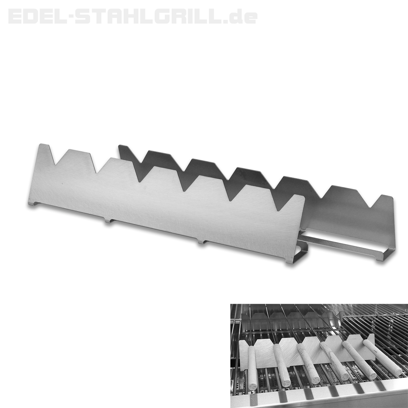 Spießhalter aus Edelstahl für Edelstahlgrill Edelstar Holzkohlegrill 